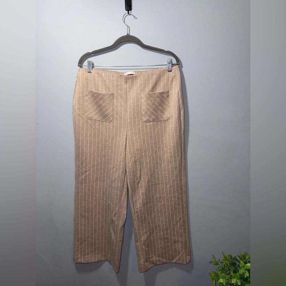 Jules & Leopold women’s striped pocketed pull on wide leg pants Size Large GUC
